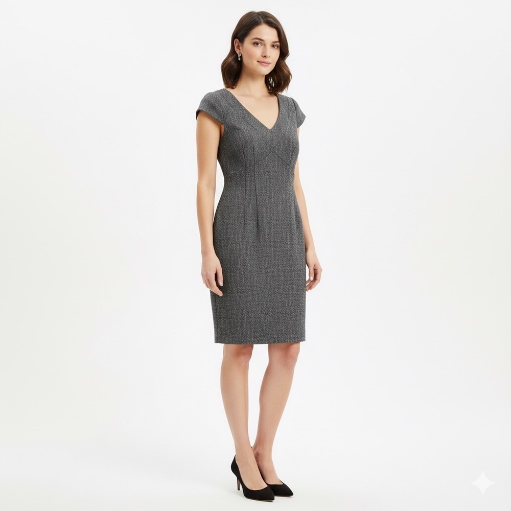 Banana Republic Gray Tweed Sheath Dress